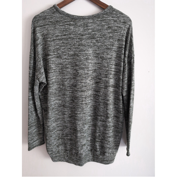 Aritzia Wilfred Free Long Sleeve Green Gray Space Blouse Women's Sz S Boho Beach - Picture 2 of 8